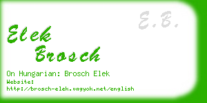 elek brosch business card